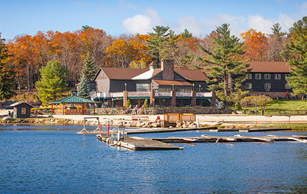 Split Rock Lodge Lake Exterior Fall